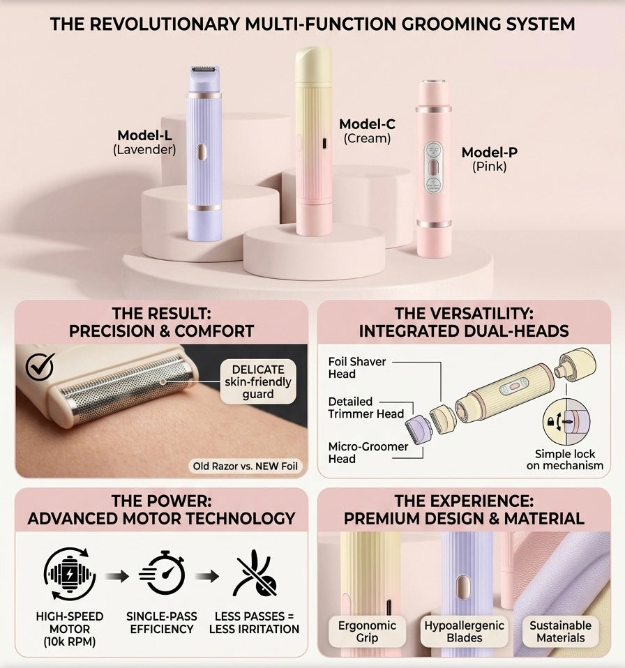 Double-headed Electric Shaver Women's Body Hair Removal Device