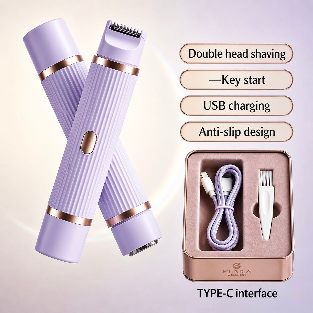 Double-headed Electric Shaver Women's Body Hair Removal Device