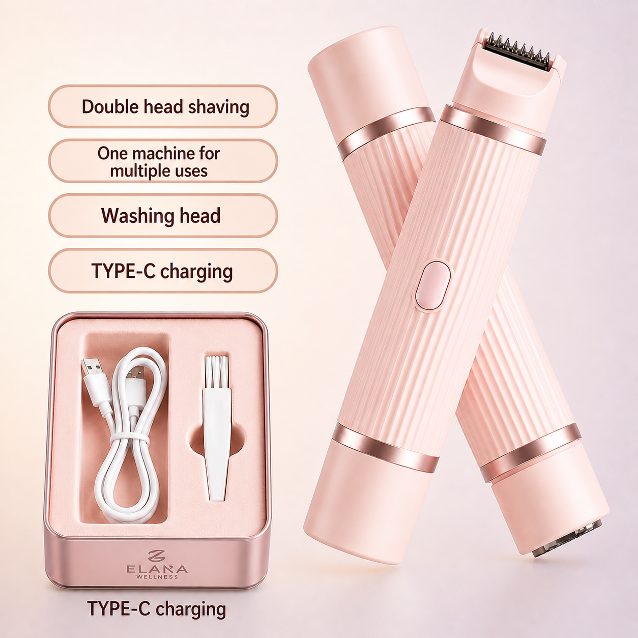 Double-headed Electric Shaver Women's Body Hair Removal Device